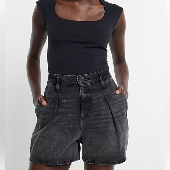 Express Black Jean Shorts - Picture 1 of 8